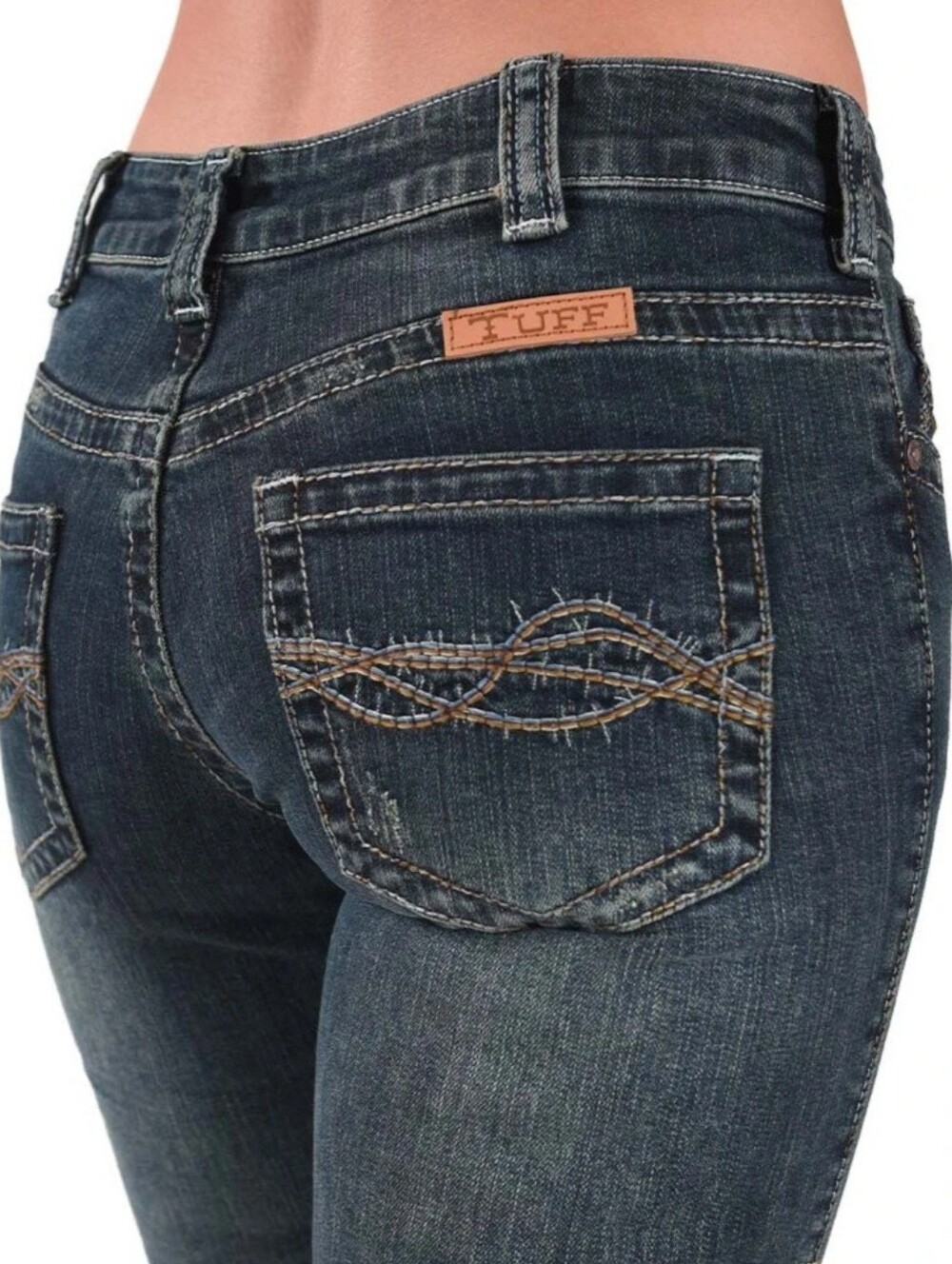 **SOLD** Cowgirl Tuff "Don't Fence Me In" Bootcut Blue Jean | Women's Size 27 - Picture 4 of 16